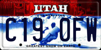 UT license plate C190FW