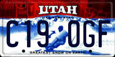 UT license plate C190GF