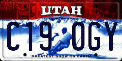 UT license plate C190GY