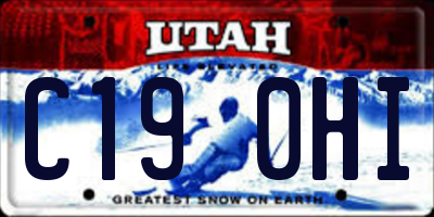 UT license plate C190HI