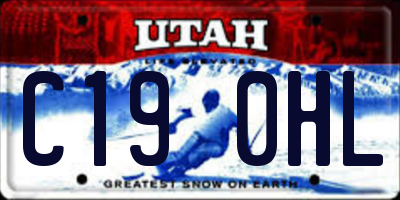 UT license plate C190HL