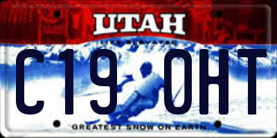UT license plate C190HT