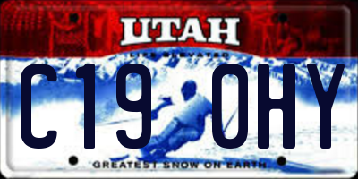 UT license plate C190HY