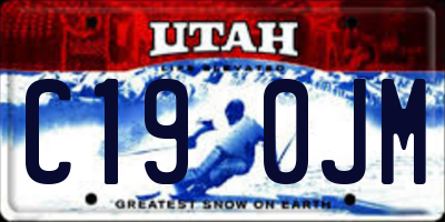 UT license plate C190JM