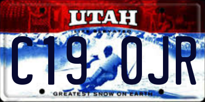 UT license plate C190JR