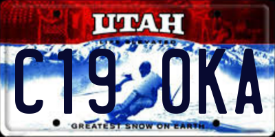 UT license plate C190KA