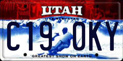 UT license plate C190KY