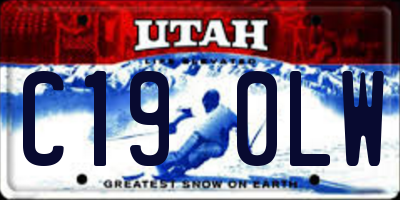UT license plate C190LW