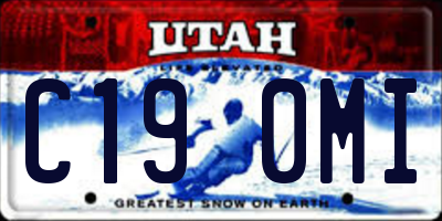 UT license plate C190MI