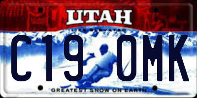 UT license plate C190MK