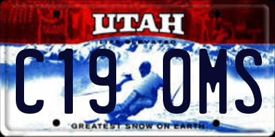UT license plate C190MS