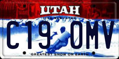 UT license plate C190MV