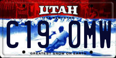 UT license plate C190MW