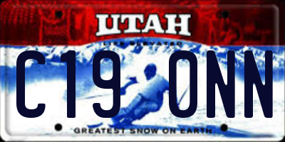 UT license plate C190NN