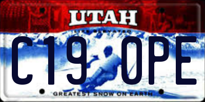 UT license plate C190PE