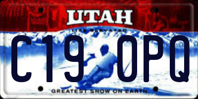 UT license plate C190PQ