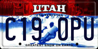 UT license plate C190PU