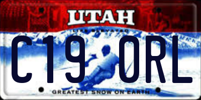UT license plate C190RL