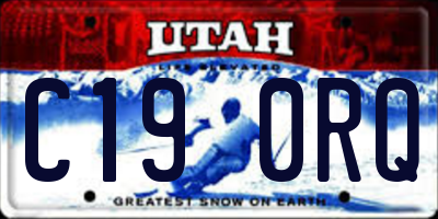 UT license plate C190RQ
