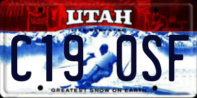 UT license plate C190SF