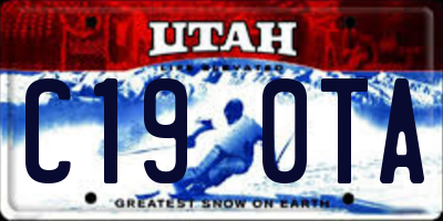 UT license plate C190TA