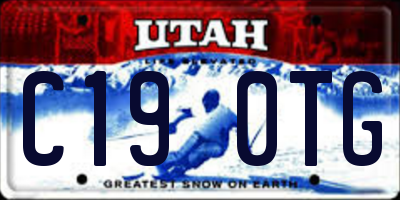 UT license plate C190TG