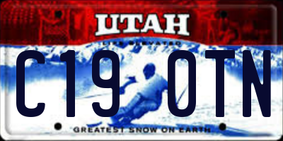 UT license plate C190TN