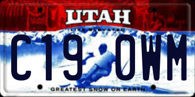 UT license plate C190WM