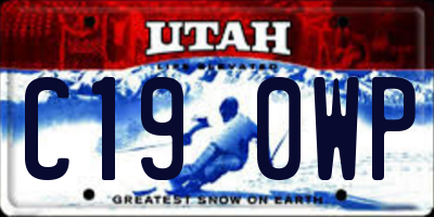 UT license plate C190WP