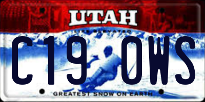 UT license plate C190WS