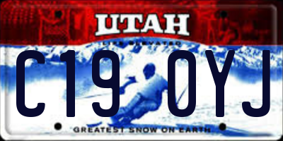 UT license plate C190YJ