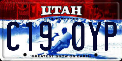 UT license plate C190YP