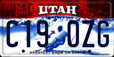 UT license plate C190ZG