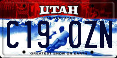 UT license plate C190ZN