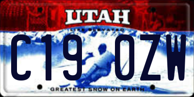 UT license plate C190ZW