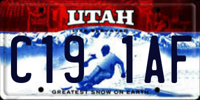 UT license plate C191AF