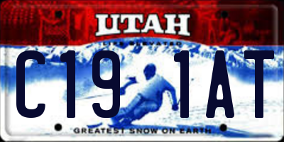 UT license plate C191AT