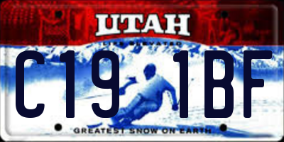 UT license plate C191BF