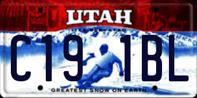 UT license plate C191BL