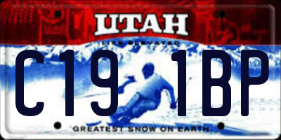 UT license plate C191BP