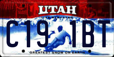 UT license plate C191BT