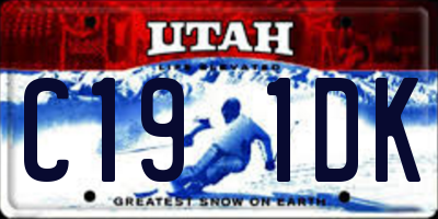 UT license plate C191DK