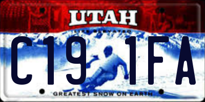 UT license plate C191FA