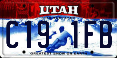 UT license plate C191FB