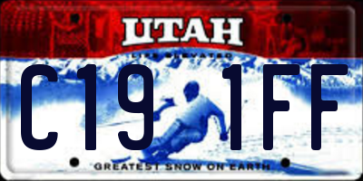 UT license plate C191FF