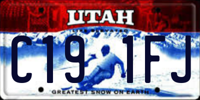 UT license plate C191FJ