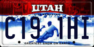UT license plate C191HI