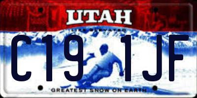 UT license plate C191JF