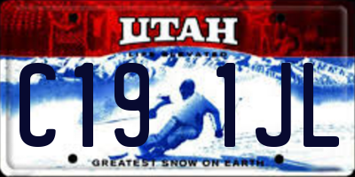UT license plate C191JL