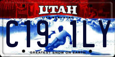 UT license plate C191LY